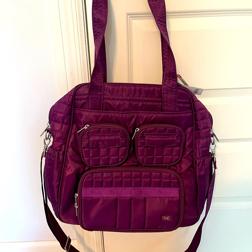 Lug Puddle Jumper Convertible Tote Bag Berry